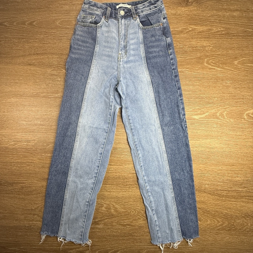PacSun Eco Two-Tone '90s Boyfriend Jeans Size 25 Straight Cropped Leg Streetwear